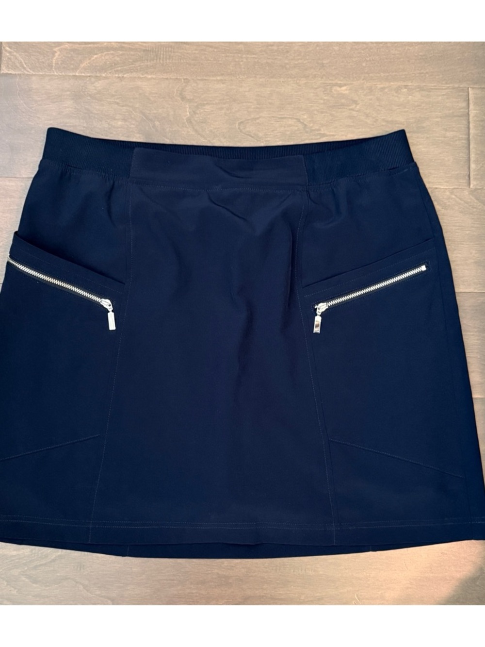 Chico's Navy Blue Athletic Skort Zipper Pockets Excellent 10 Chicos 1.5